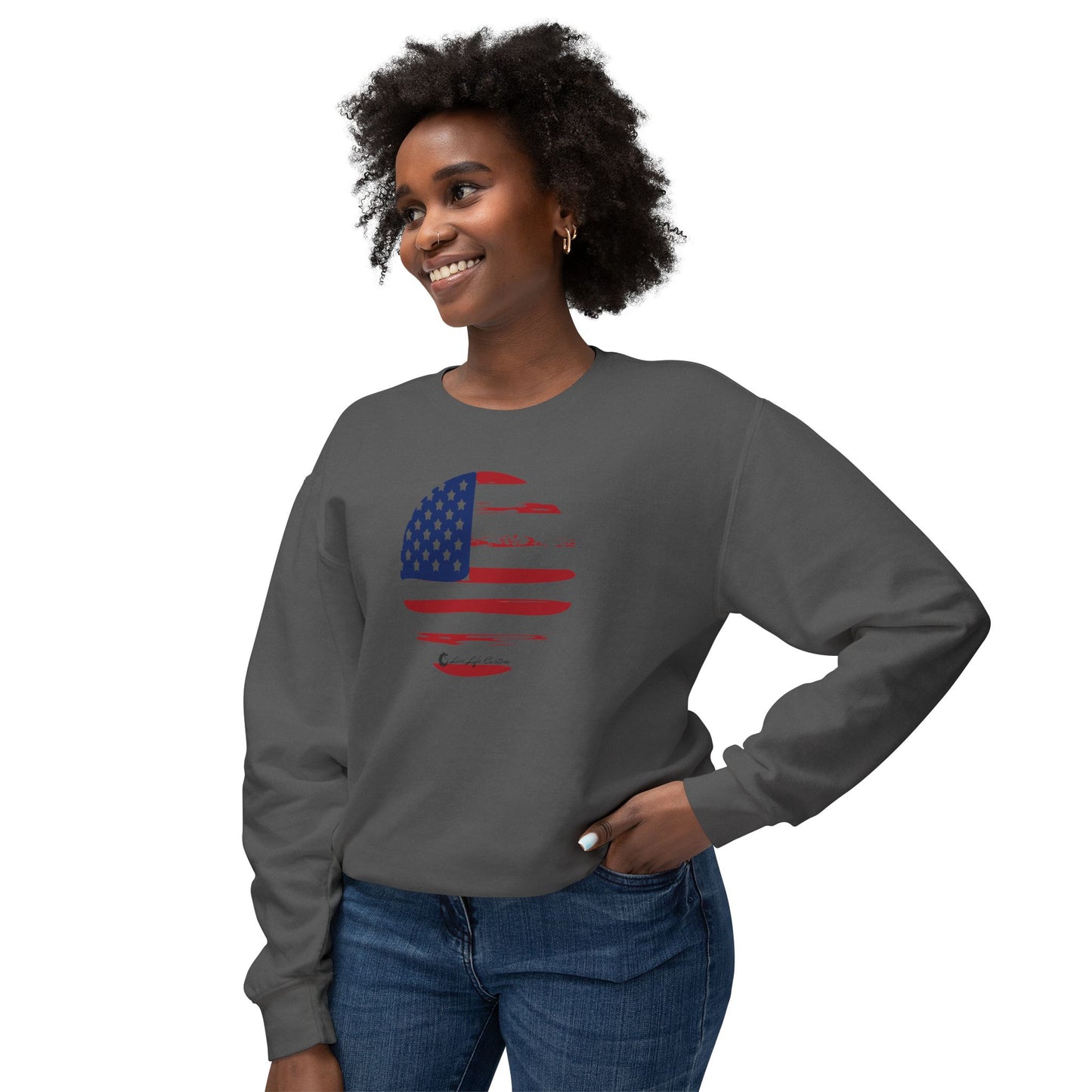Unisex Lightweight Crewneck Sweatshirt - Circle Flag