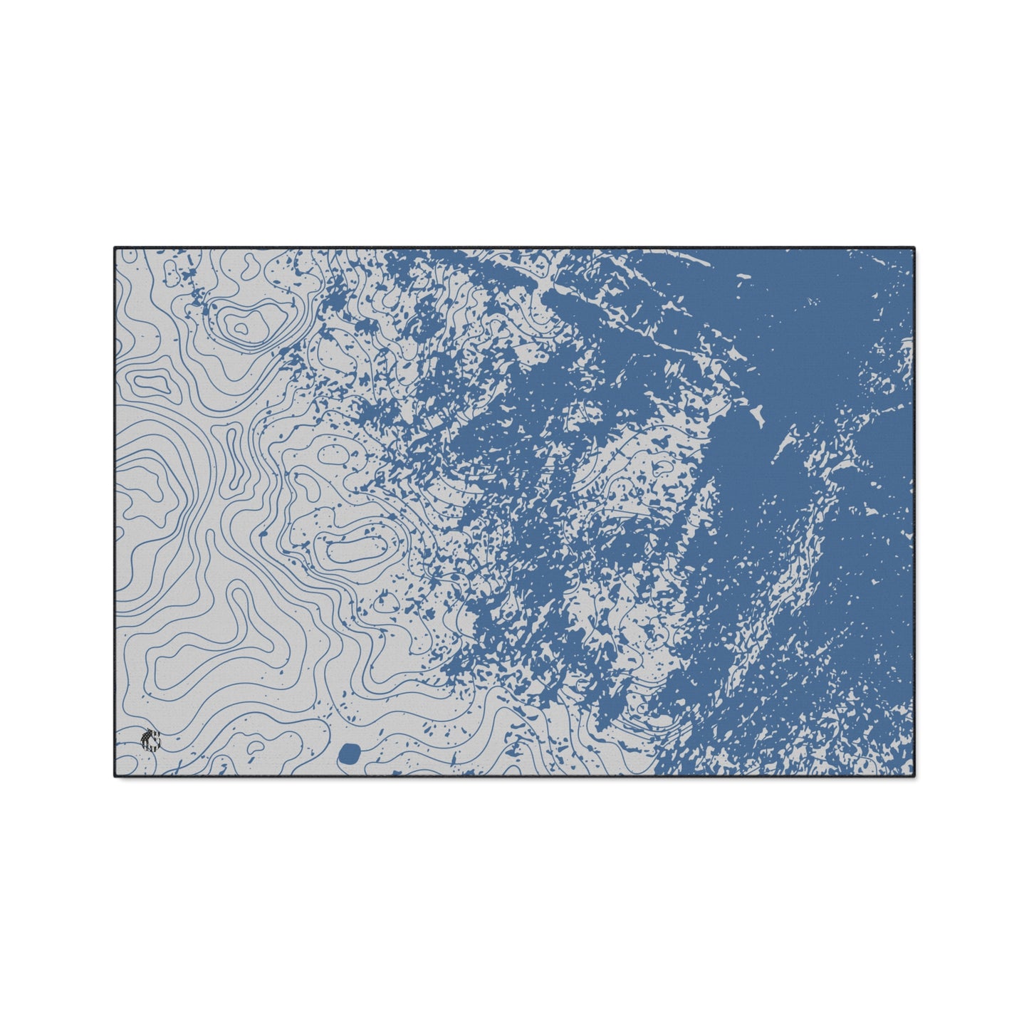 Stylish Heavy Duty Floor Mat - Blue Topographic Design