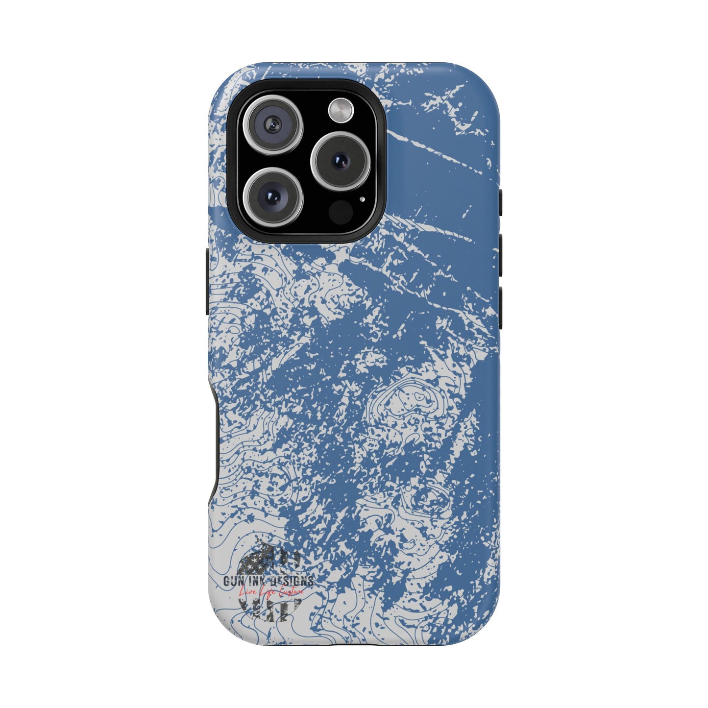 Magnetic Tough Phone Cases - Blue topo camo