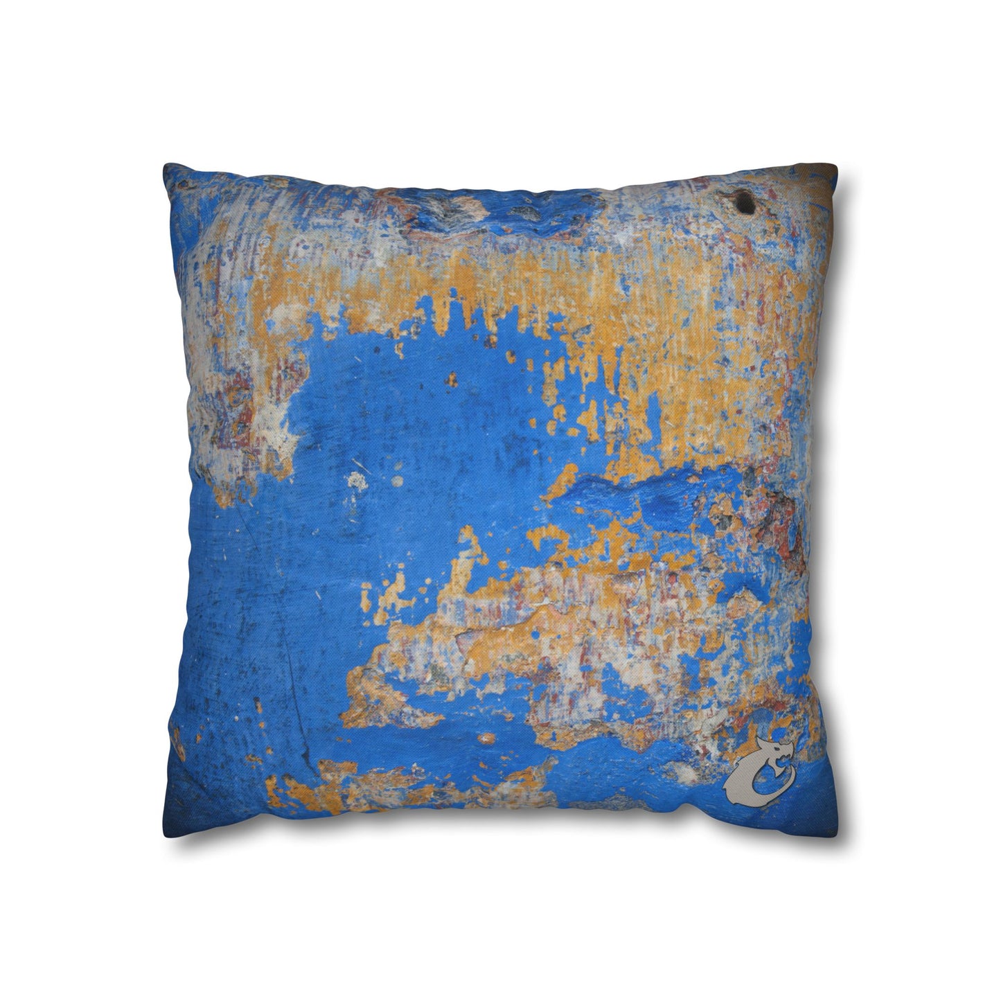 Spun Polyester Square Pillowcase - Blue Wall