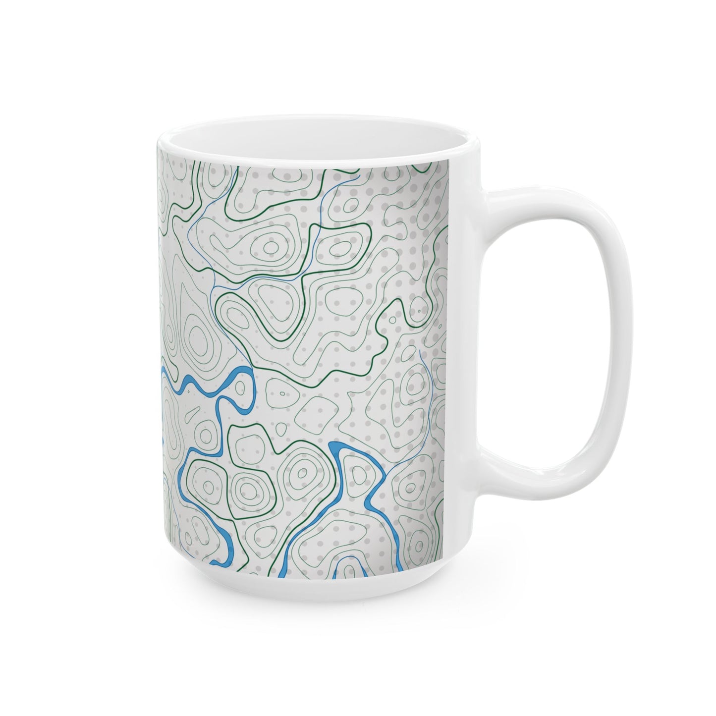 Topographic Ceramic Mug – Perfect for Outdoor Enthusiasts & Coffee Lovers