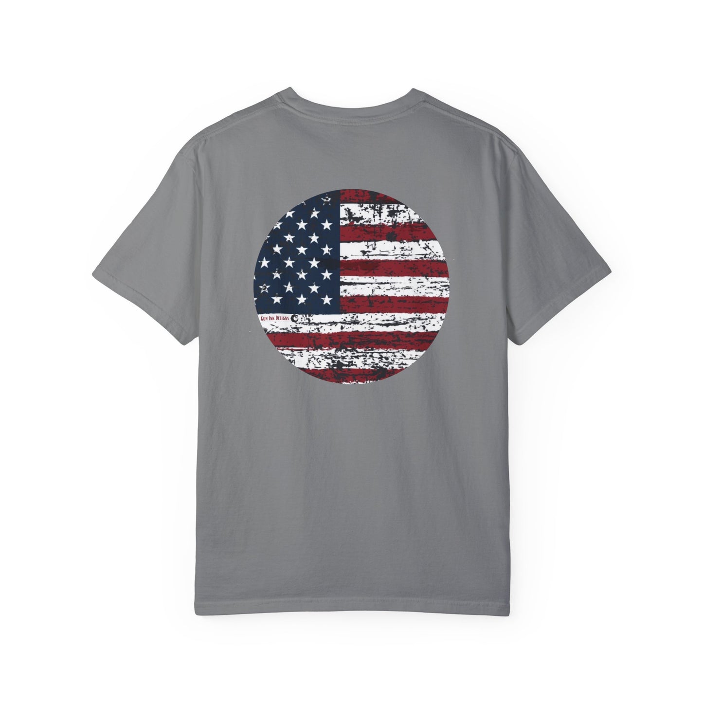 Garment-Dyed T-shirt - American Flag circle