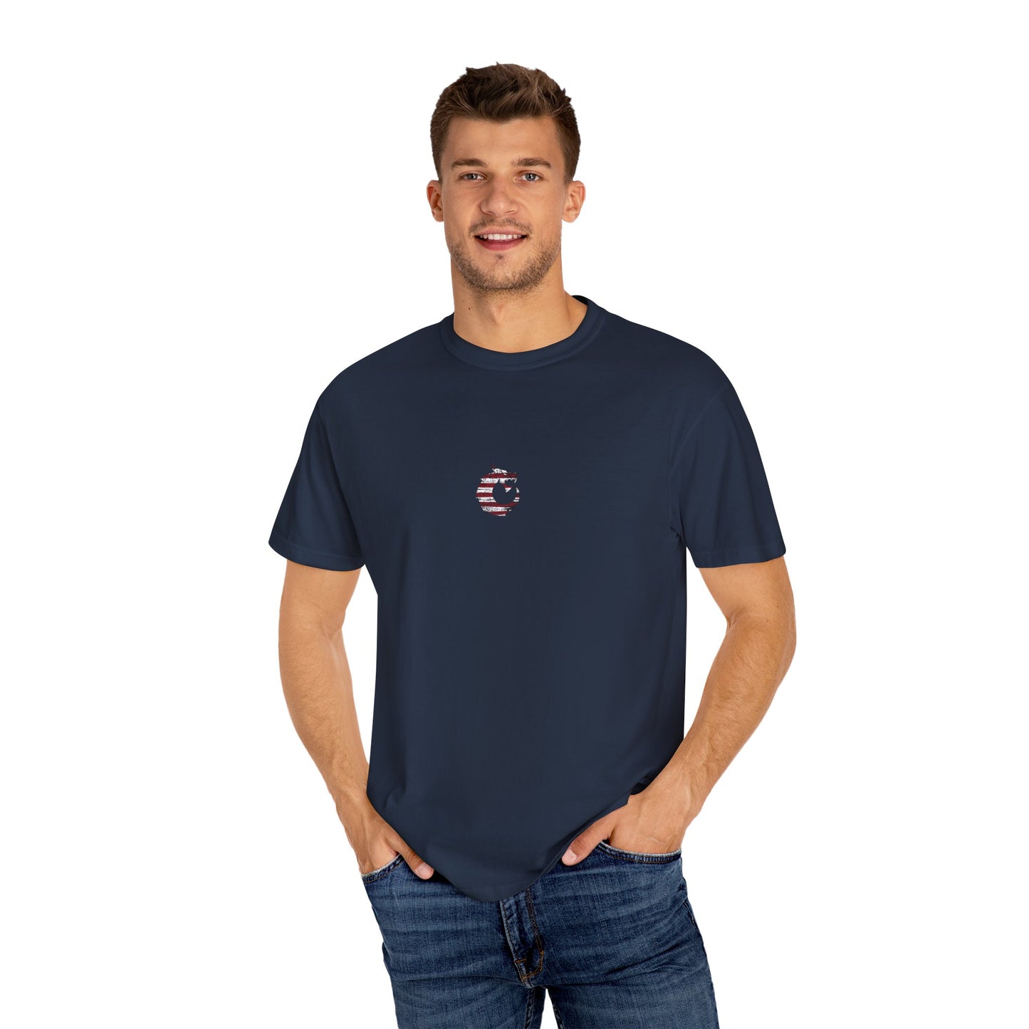 Garment-Dyed T-shirt - American Flag circle