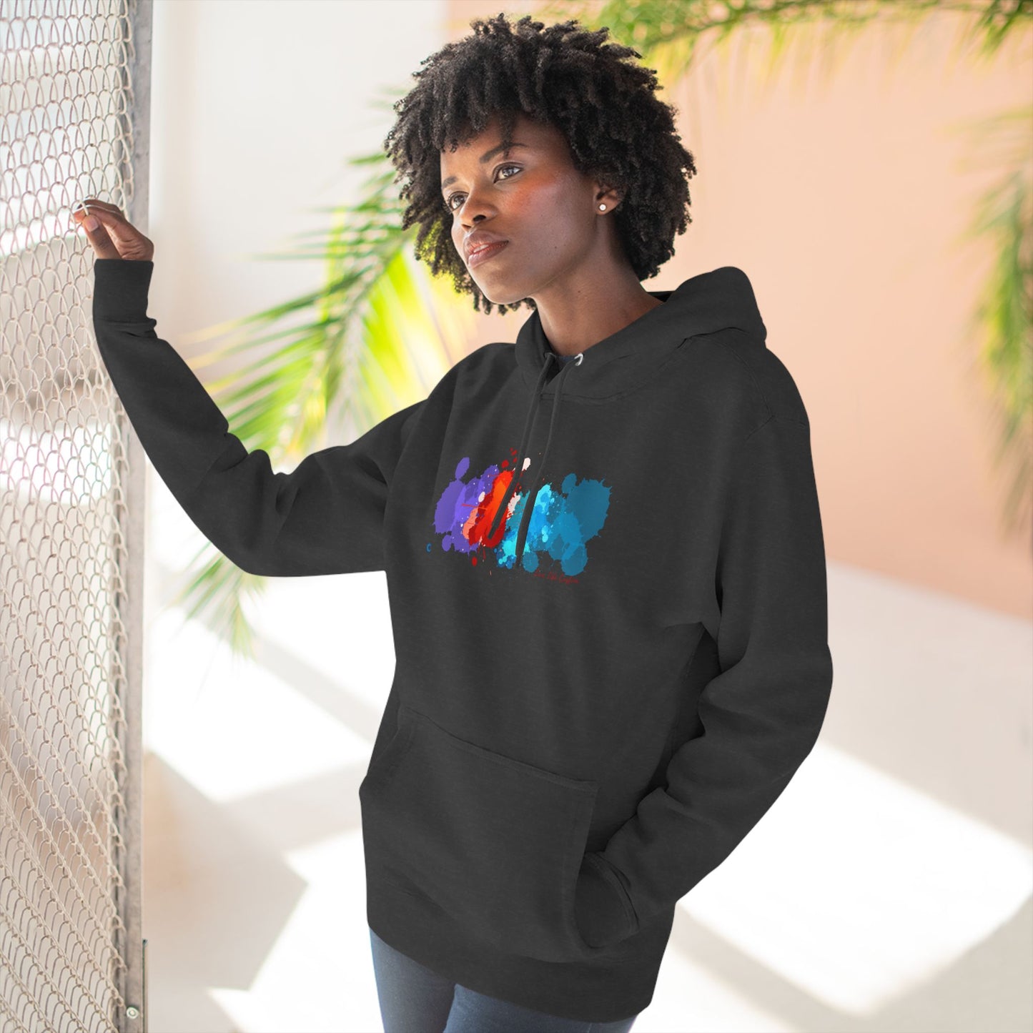 Three-Panel Fleece Hoodie - A Splash of Color