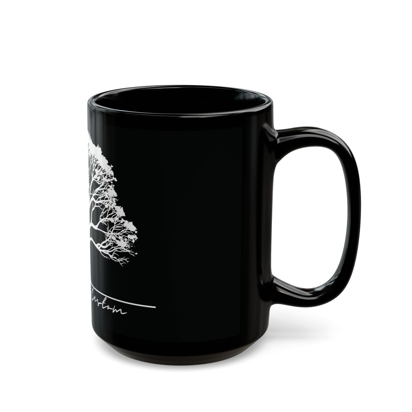 Black Mug (11oz, 15oz) - White Tree