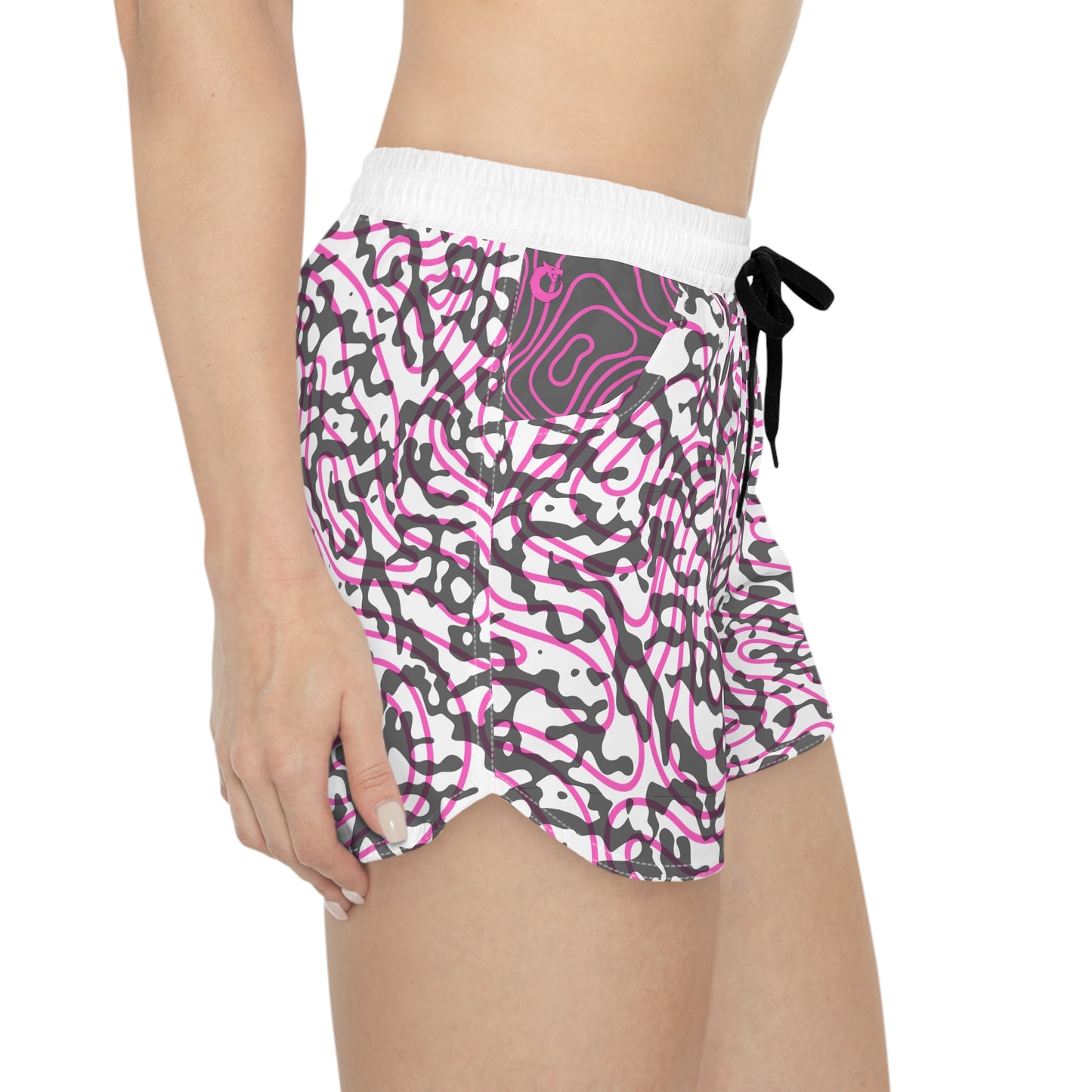 Women's Casual Shorts - Pink Topo/ Blk camo