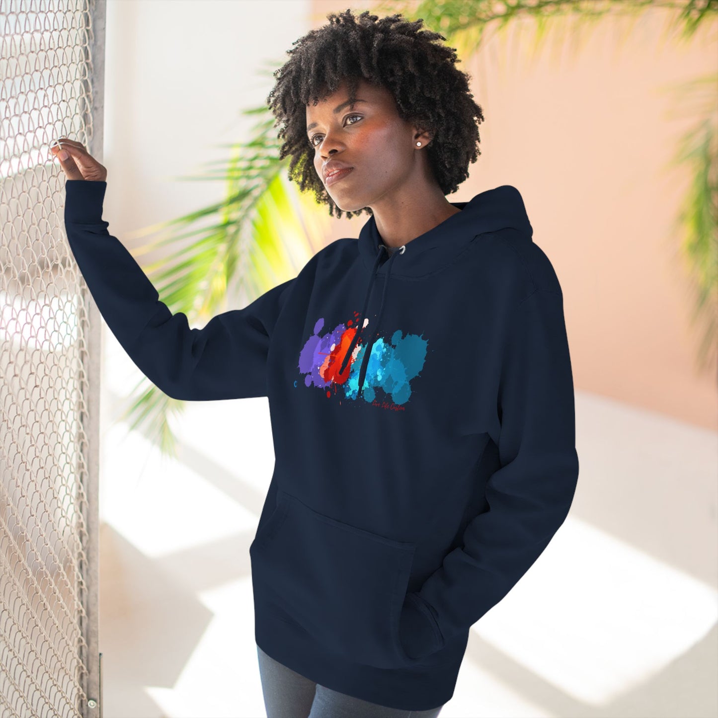 Three-Panel Fleece Hoodie - A Splash of Color