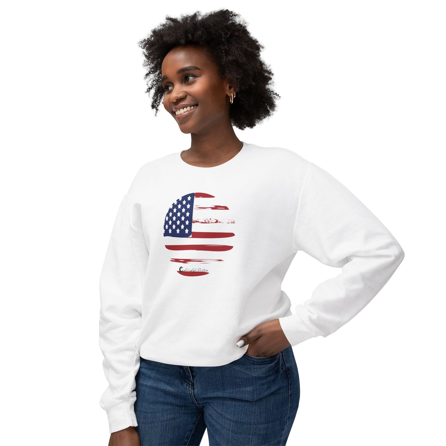 Unisex Lightweight Crewneck Sweatshirt - Circle Flag