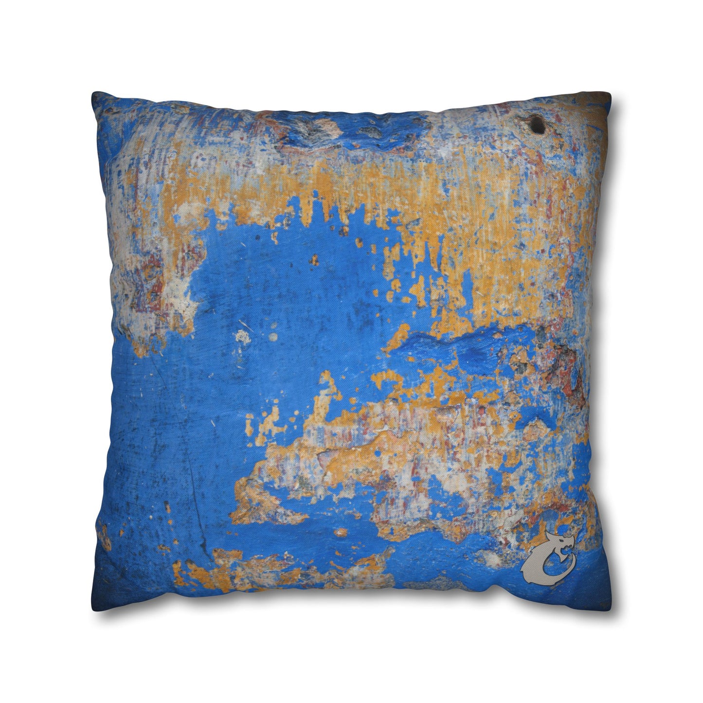 Spun Polyester Square Pillowcase - Blue Wall
