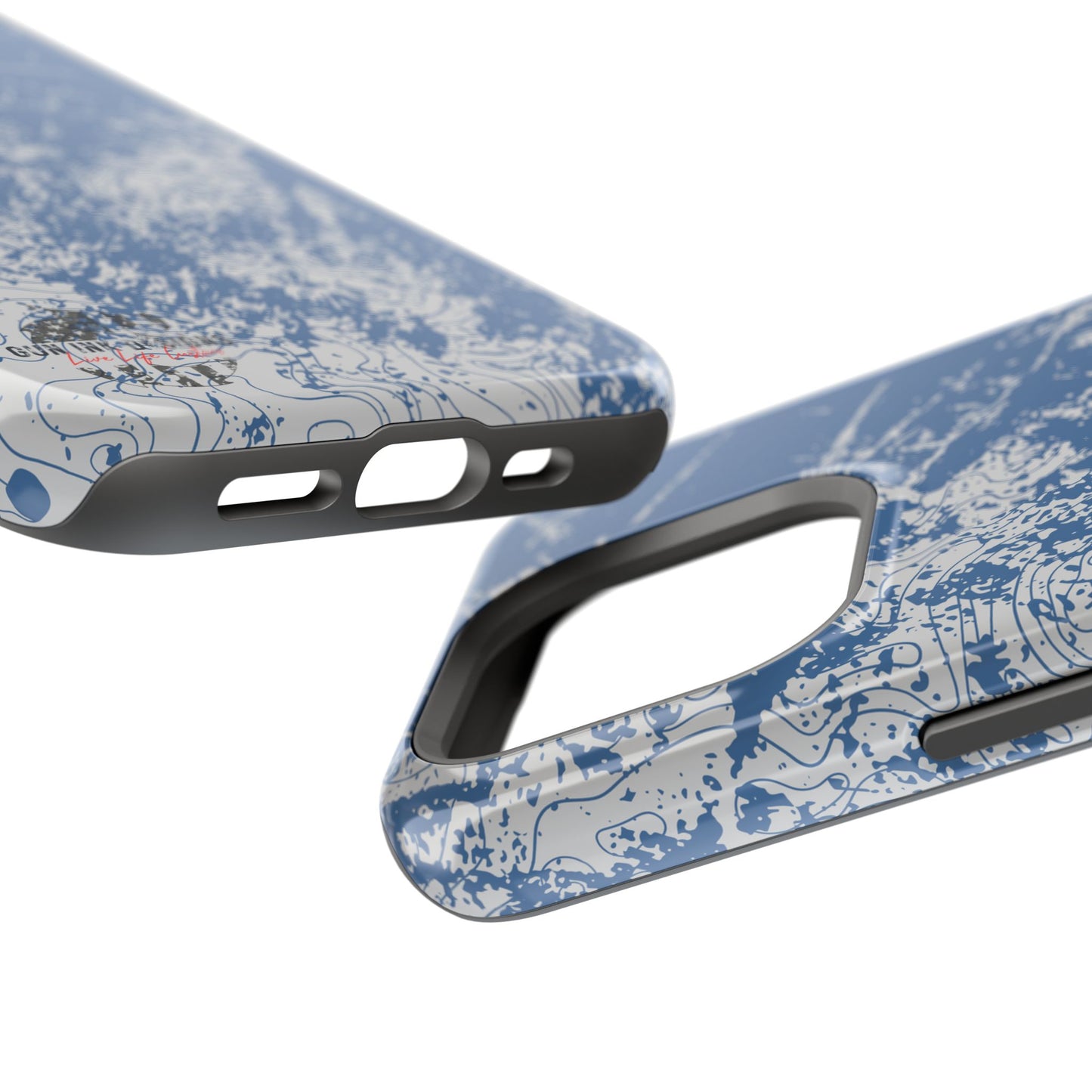 Magnetic Tough Phone Cases - Blue topo camo