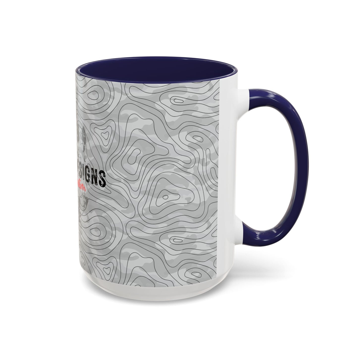 Accent Coffee Mug (11, 15oz) - Gray Topo Logo
