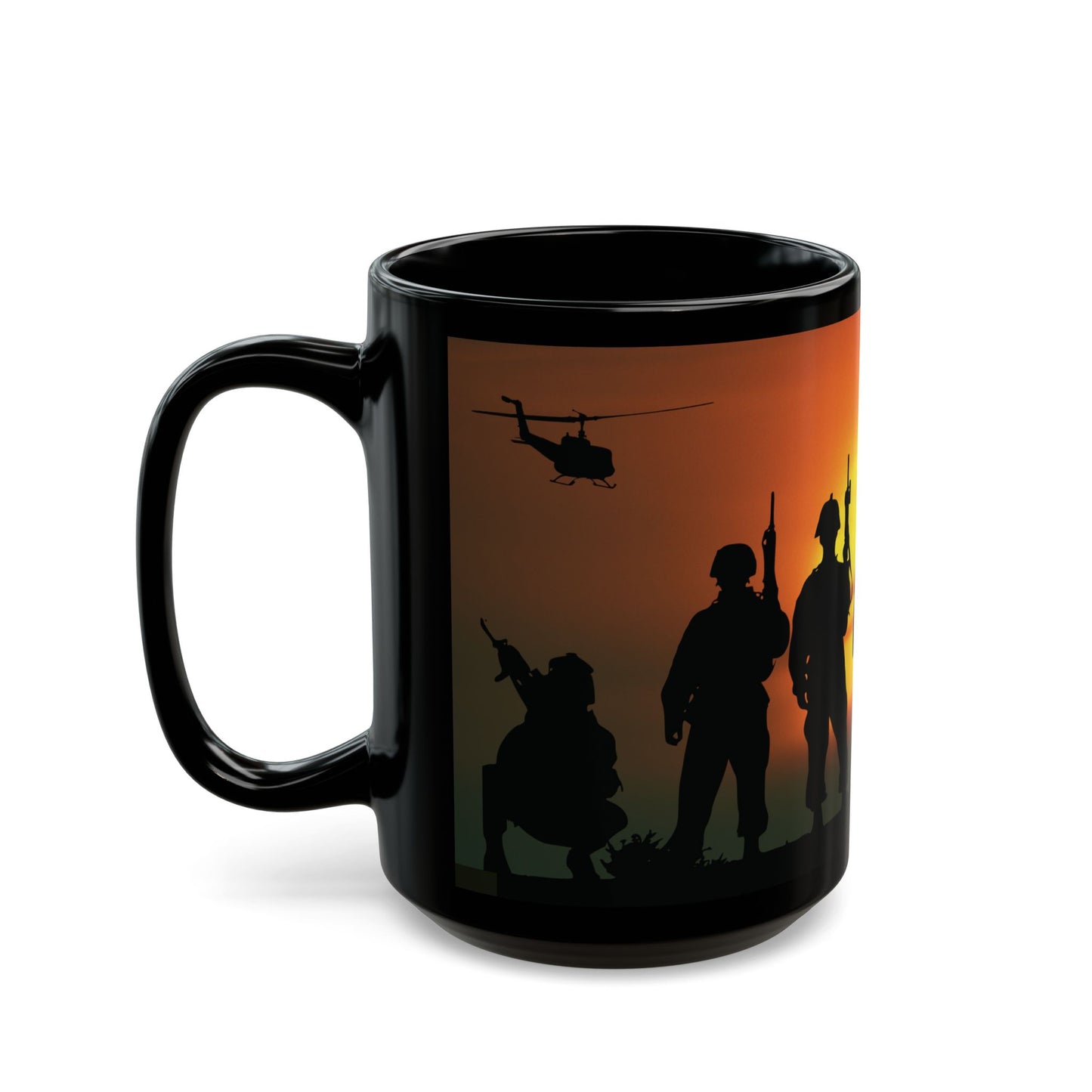 Military Tribute Black Mug - Perfect for Veterans Day & Armed Forces Appreciation