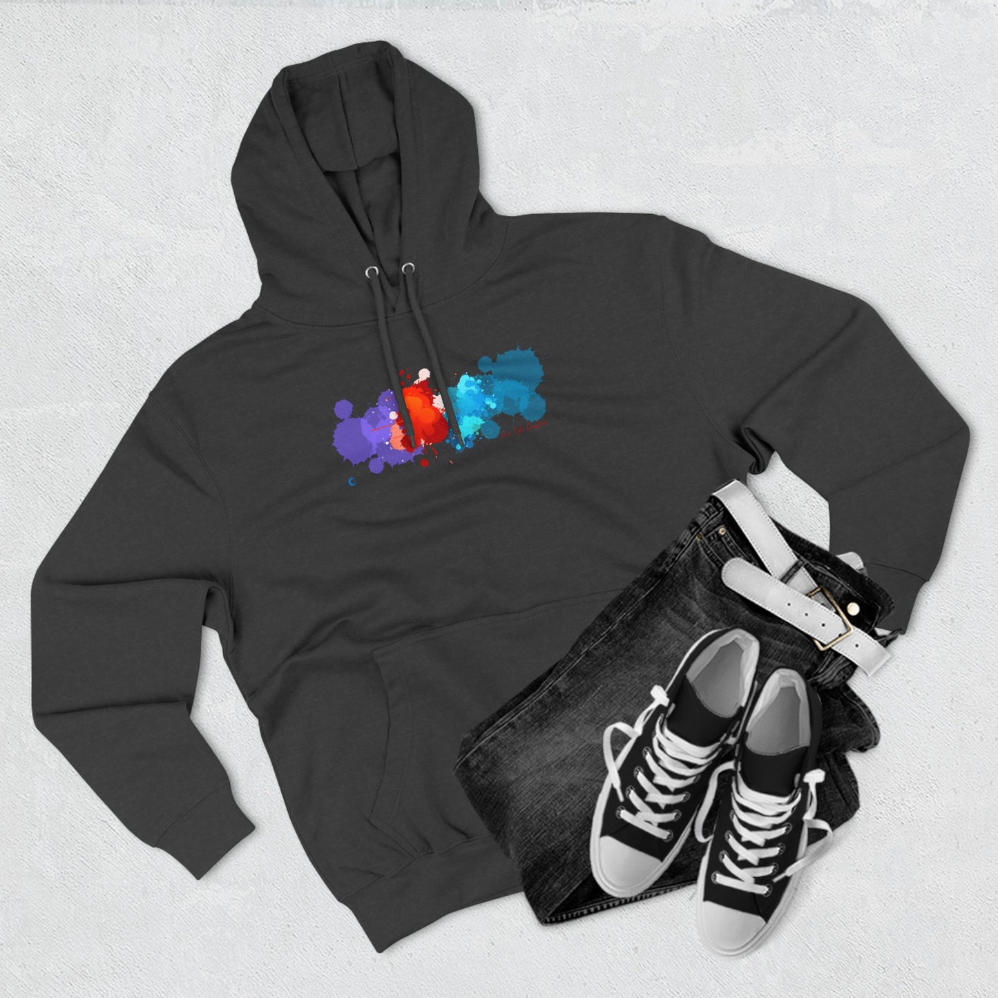 Three-Panel Fleece Hoodie - A Splash of Color
