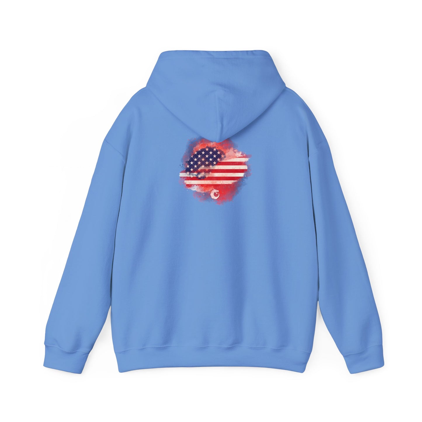 Heavy Blend™ Hooded Sweatshirt - Red Watercolor Flag