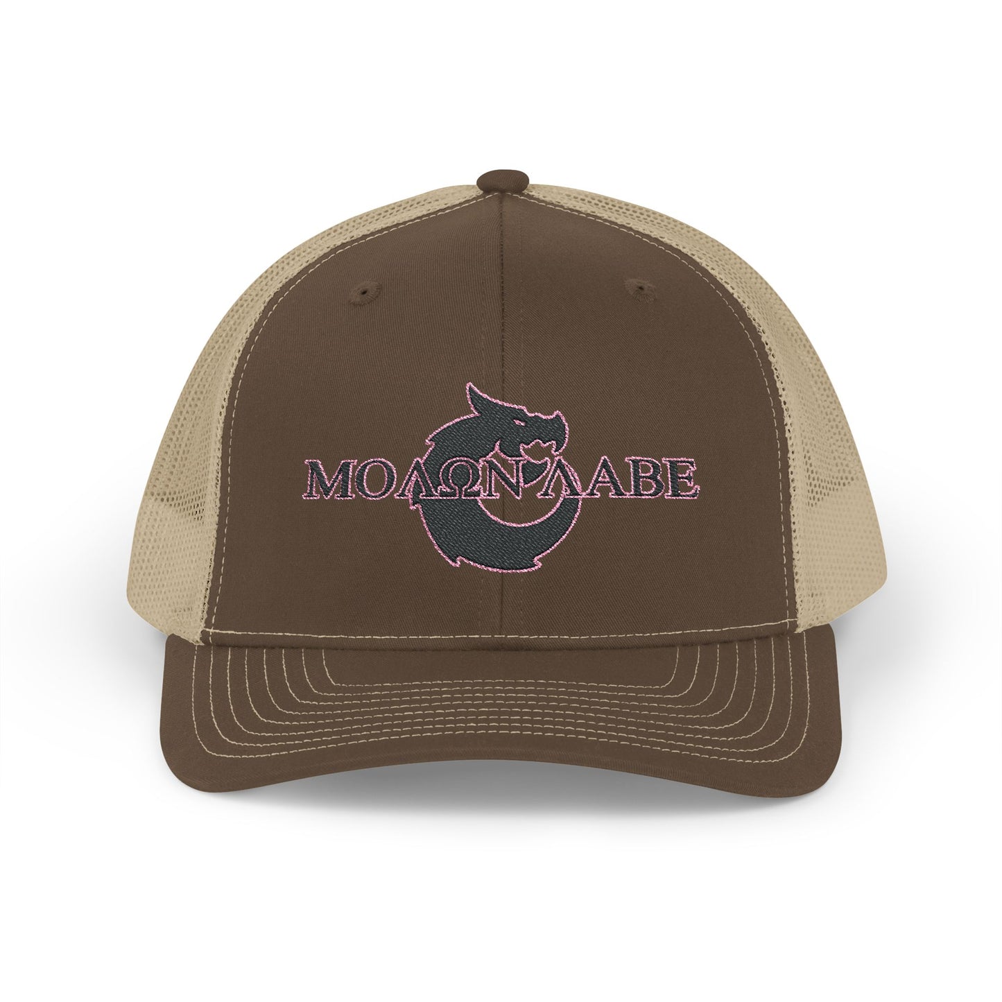 Snapback Trucker Cap - Molon Labe Pink Stitch