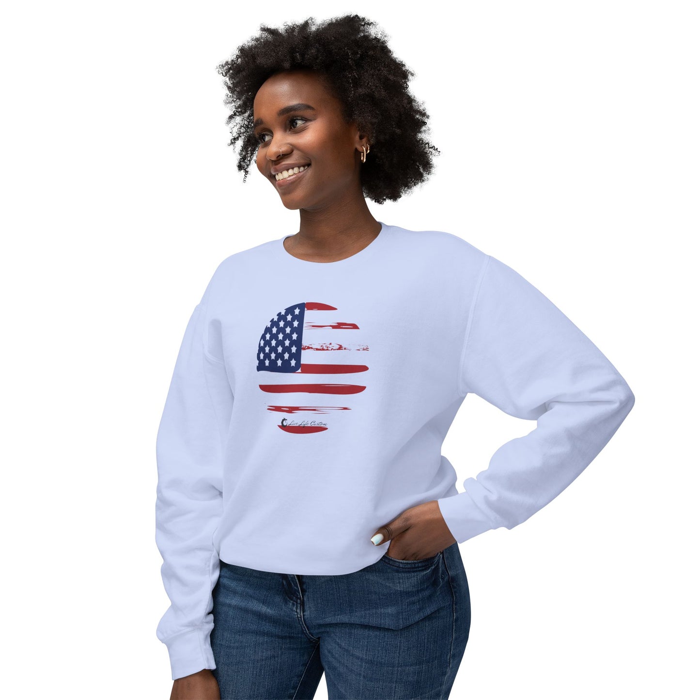 Unisex Lightweight Crewneck Sweatshirt - Circle Flag