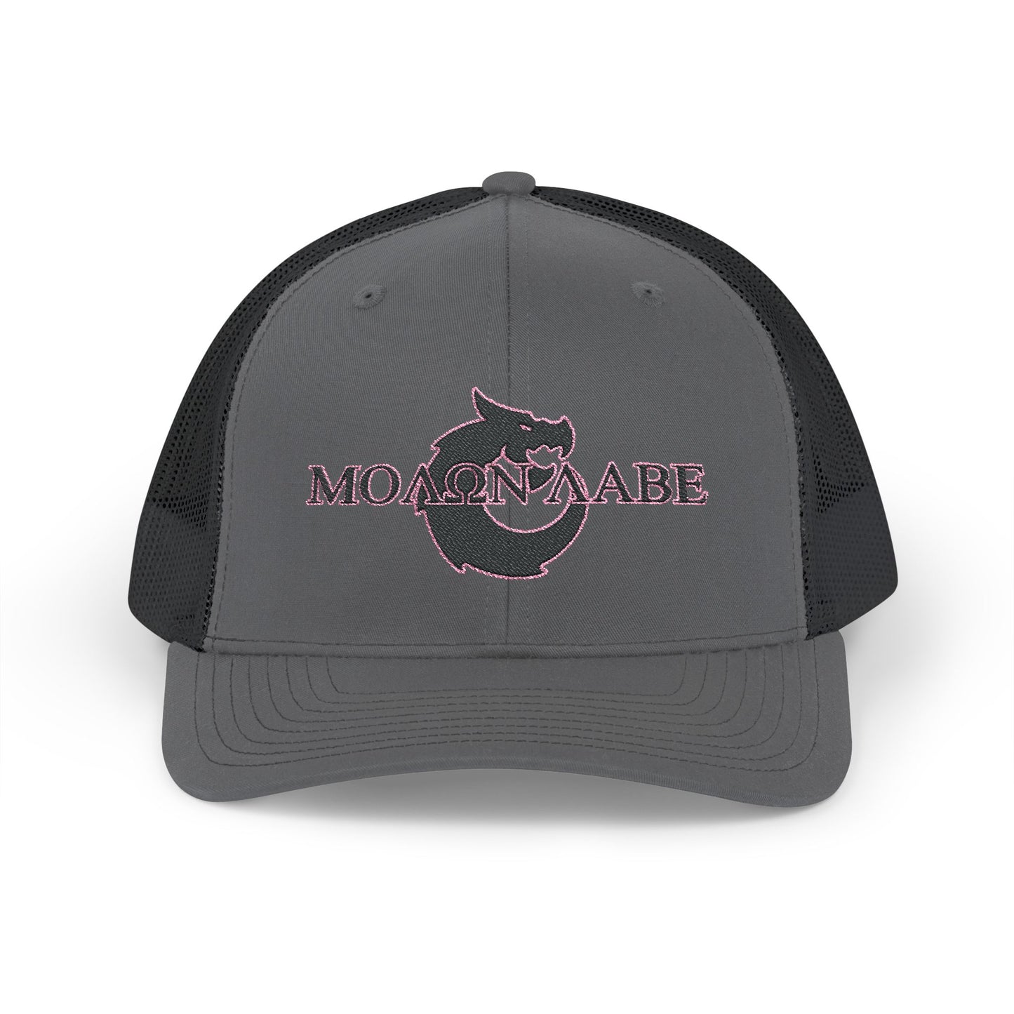 Snapback Trucker Cap - Molon Labe Pink Stitch