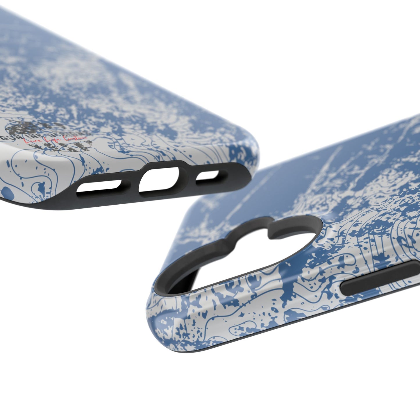 Magnetic Tough Phone Cases - Blue topo camo