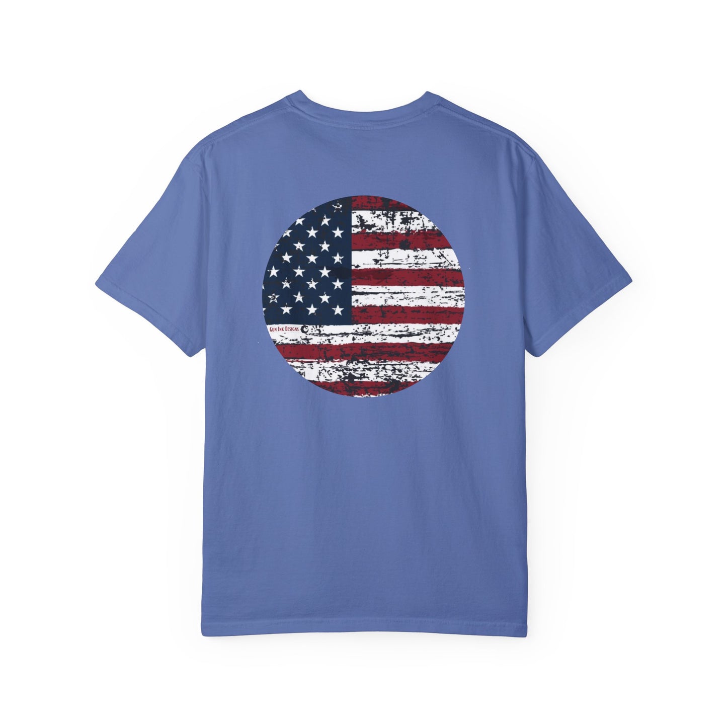 Garment-Dyed T-shirt - American Flag circle