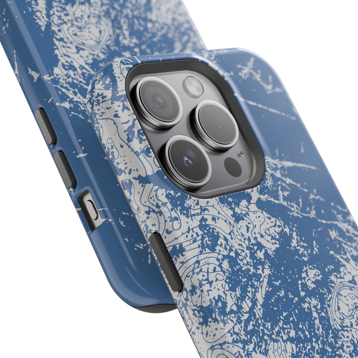 Magnetic Tough Phone Cases - Blue topo camo