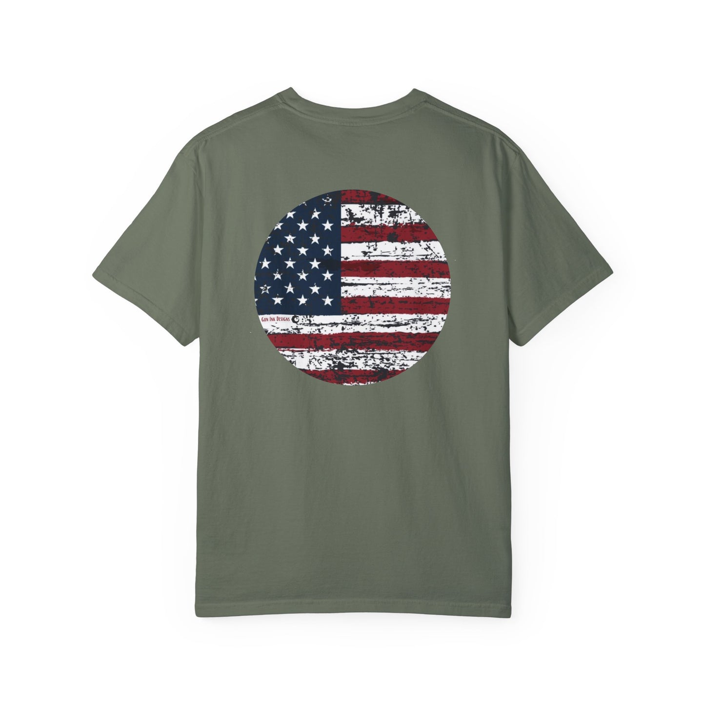 Garment-Dyed T-shirt - American Flag circle