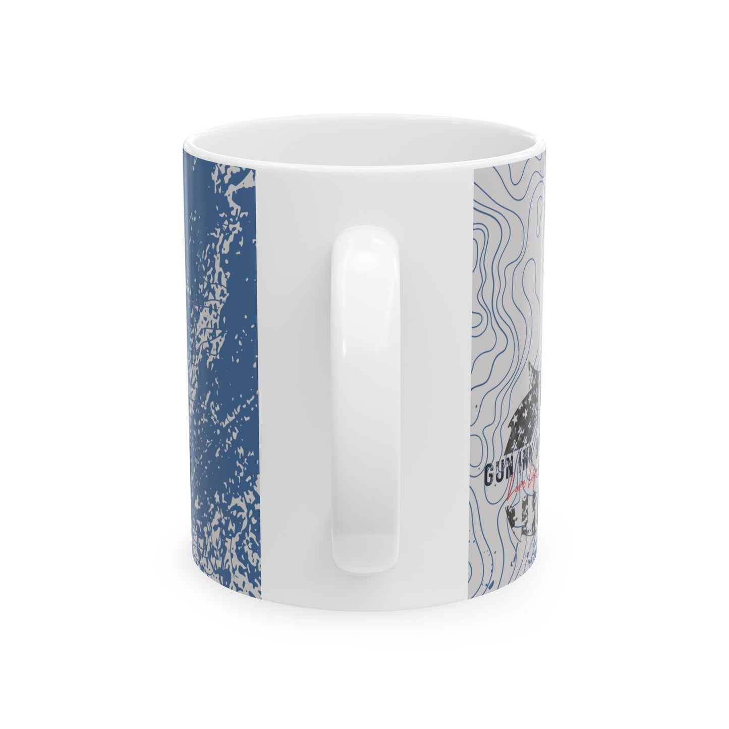 Ceramic Mug, (11oz, 15oz) - Blue Topo