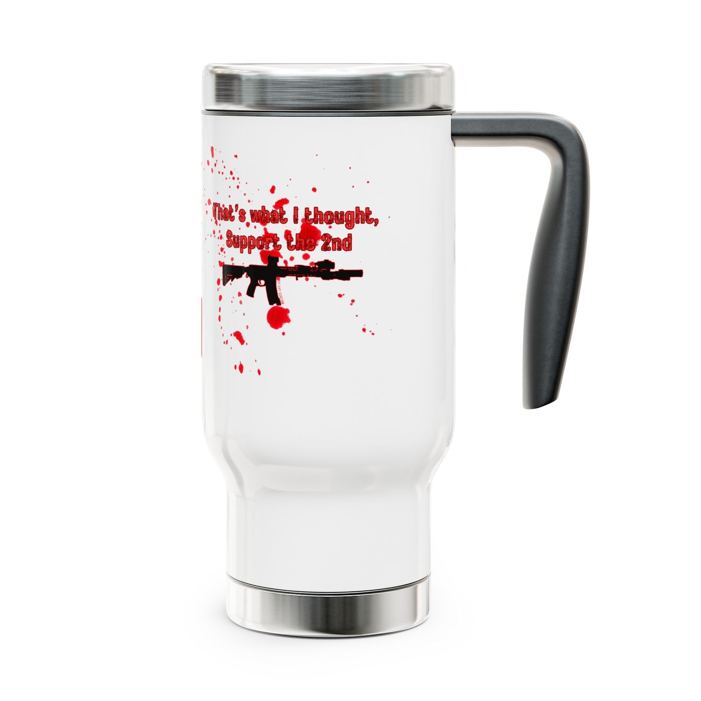 Stainless Steel Travel Mug with Handle, 14oz - Zombie