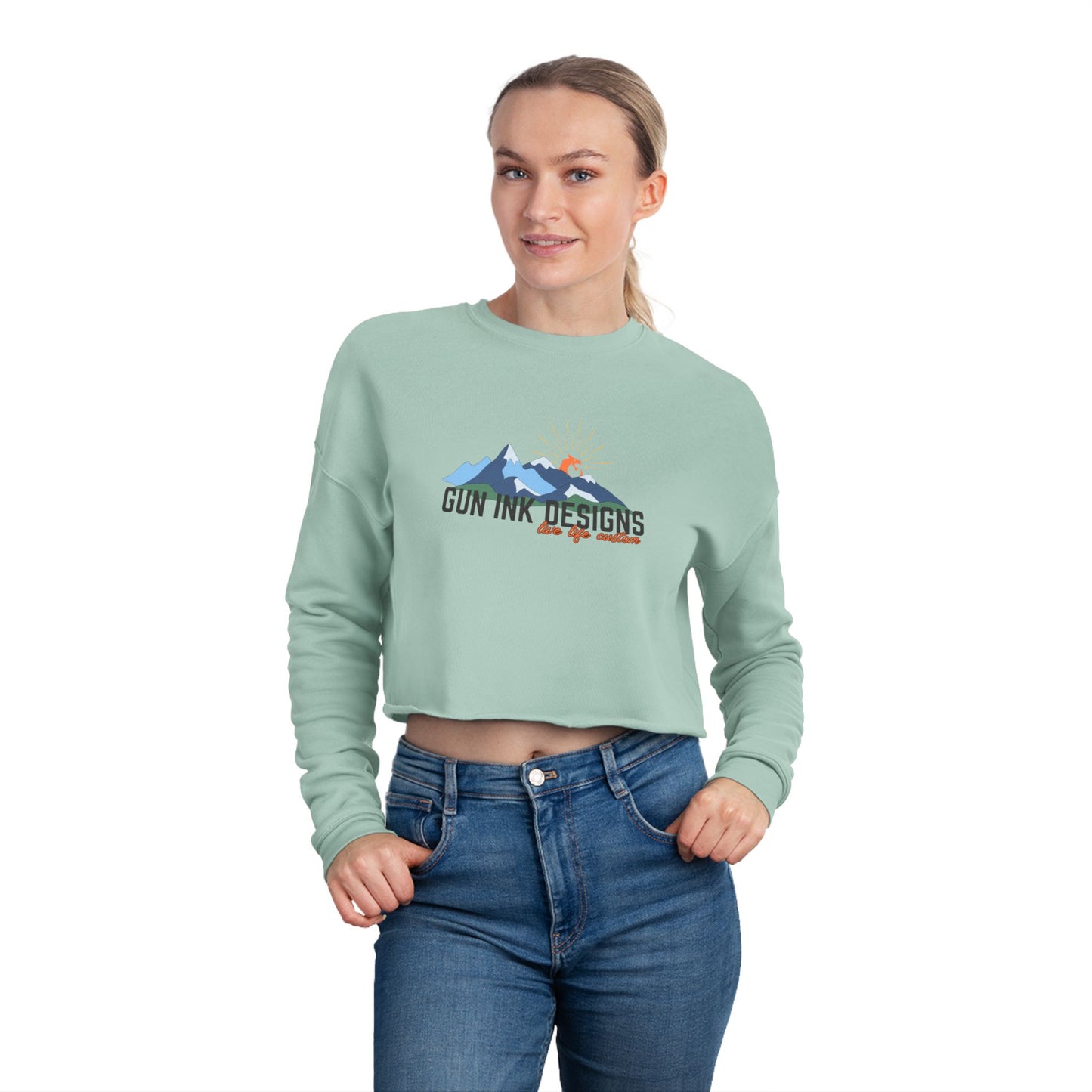 Women's Cropped Sweatshirt - Dragon Sunrise