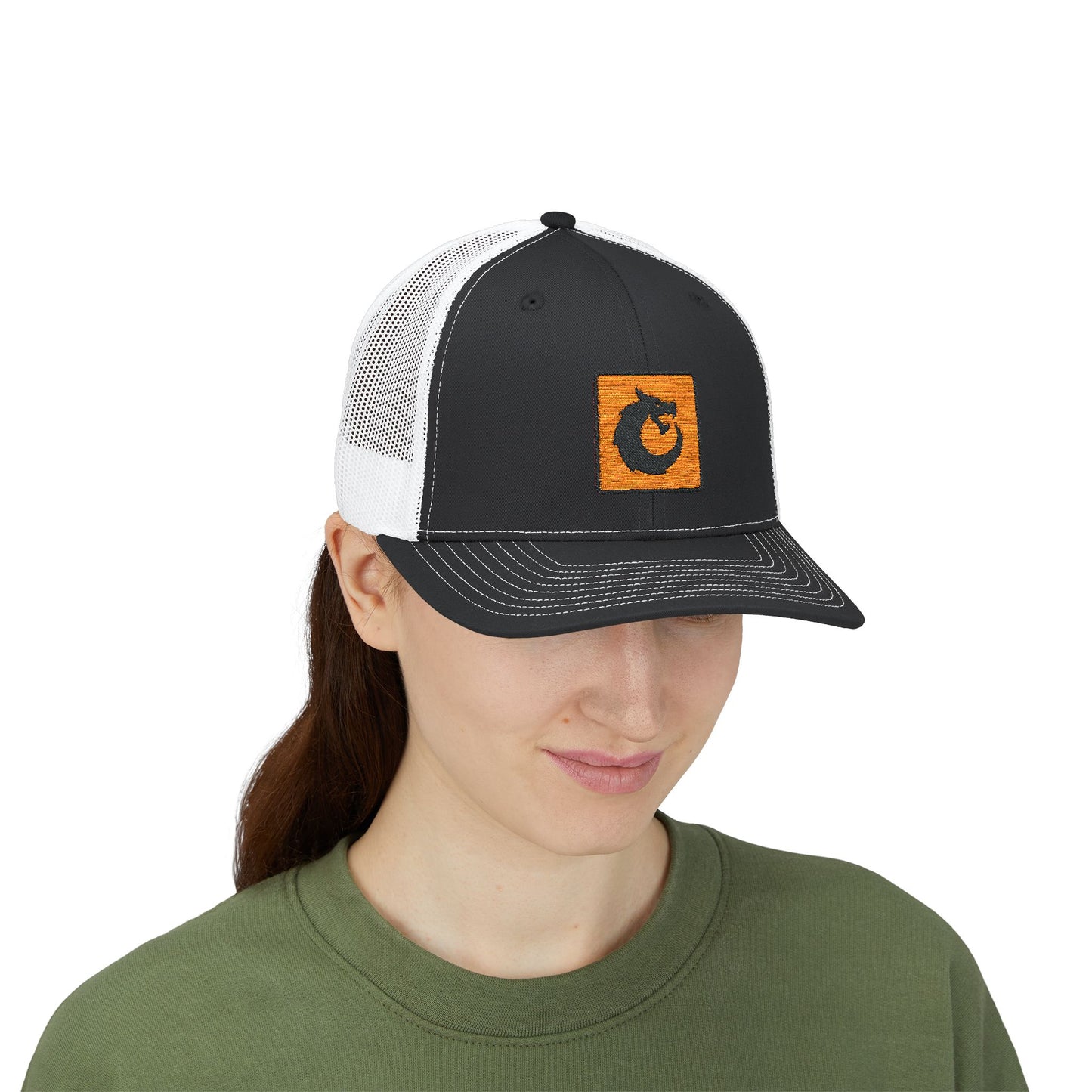 Snapback Trucker Cap - Orange Patch