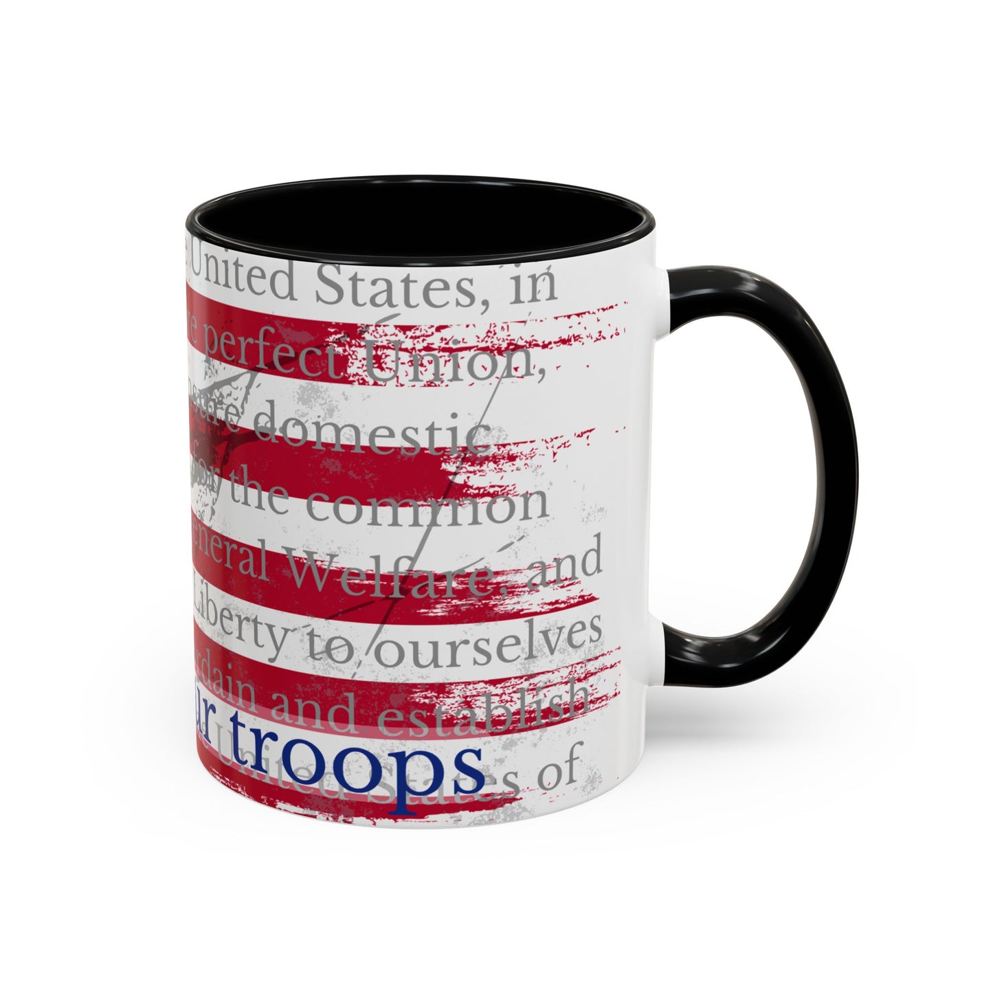 Accent Coffee Mug (11, 15oz) - Support Our Troops 2.0