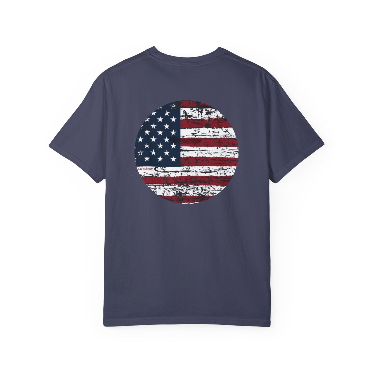 Garment-Dyed T-shirt - American Flag circle