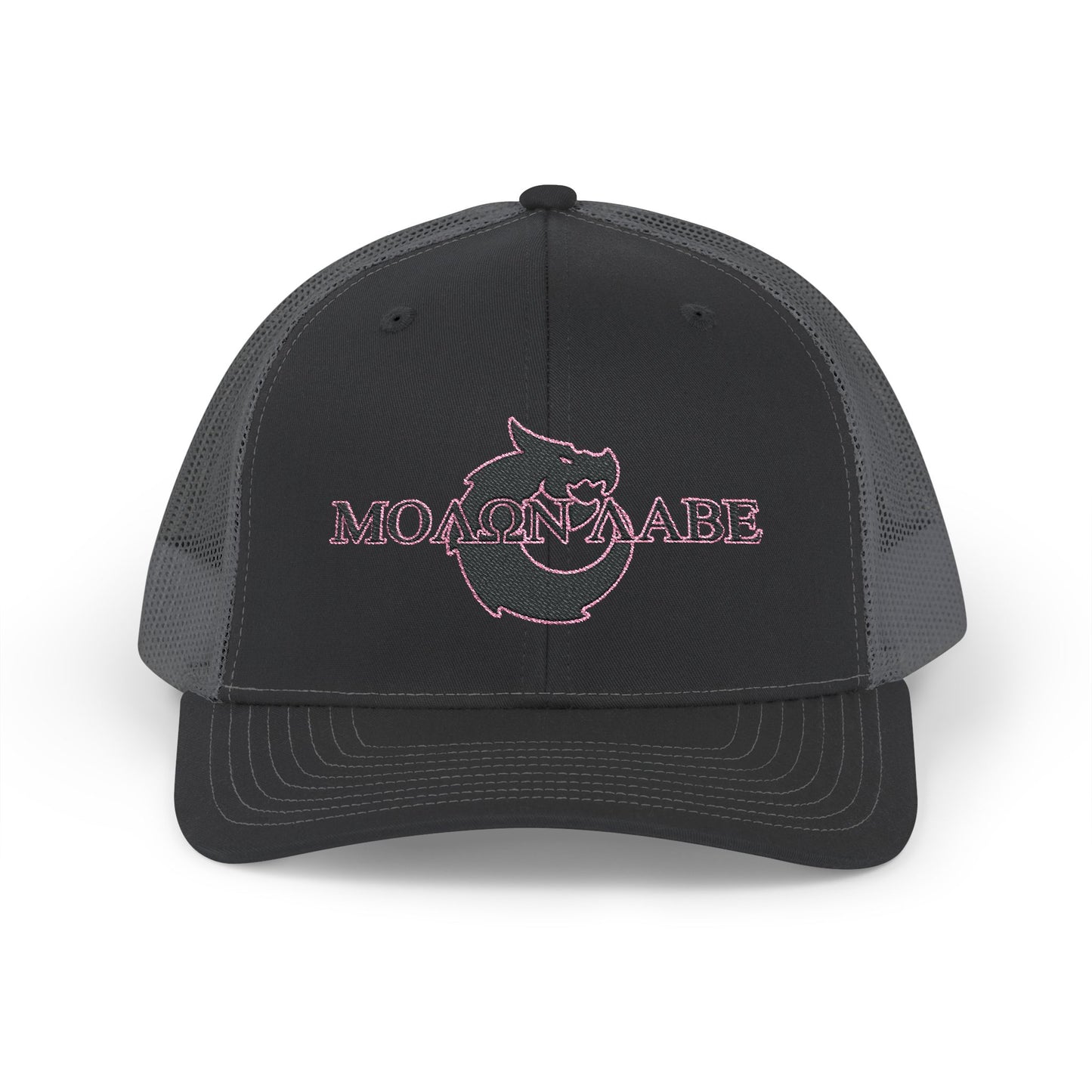 Snapback Trucker Cap - Molon Labe Pink Stitch