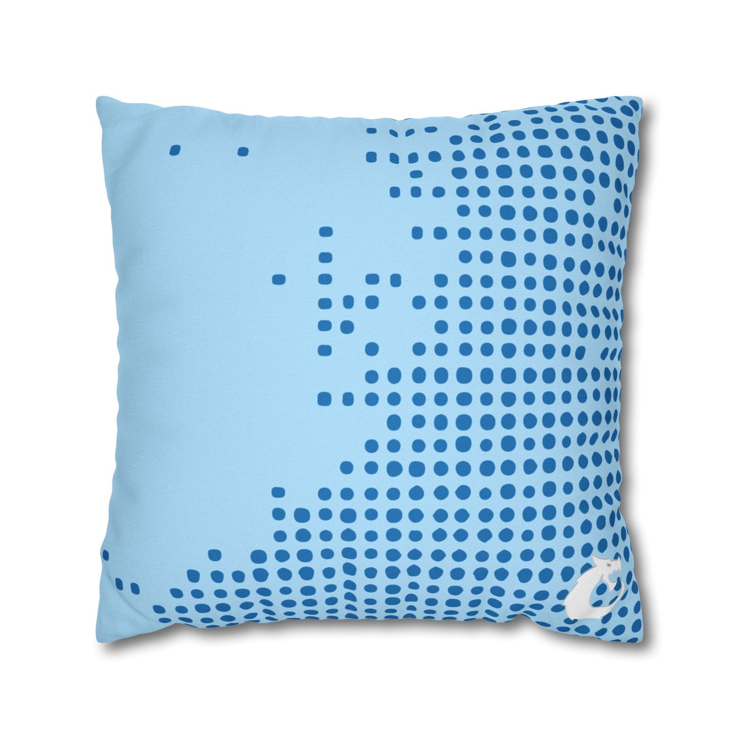 Spun Polyester Square Pillowcase - Blue Tech