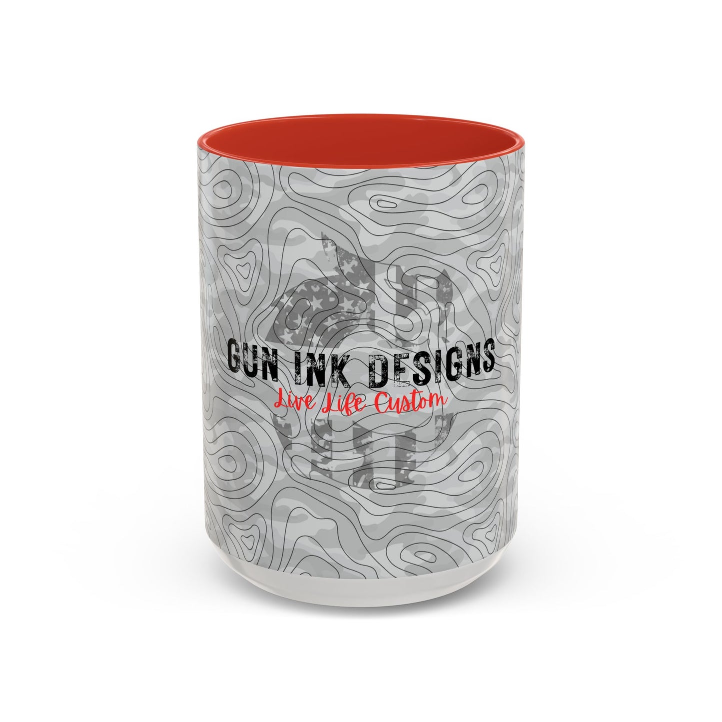 Accent Coffee Mug (11, 15oz) - Gray Topo Logo