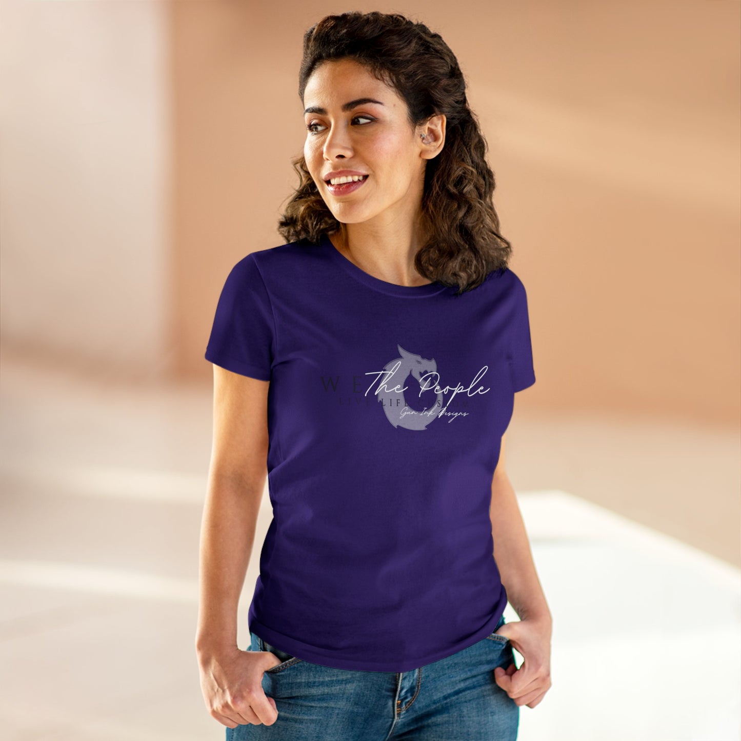 Women's Mid weight Cotton Tee - We The People Pale
