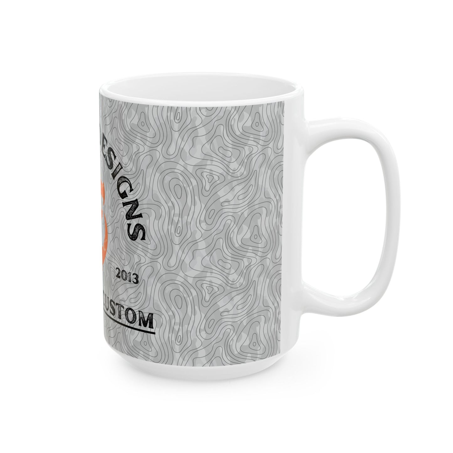 Ceramic Mug, (11oz, 15oz) - Light Topo Logo