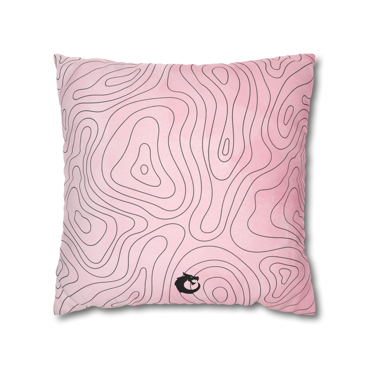 Spun Polyester Square Pillowcase - Pink Topo