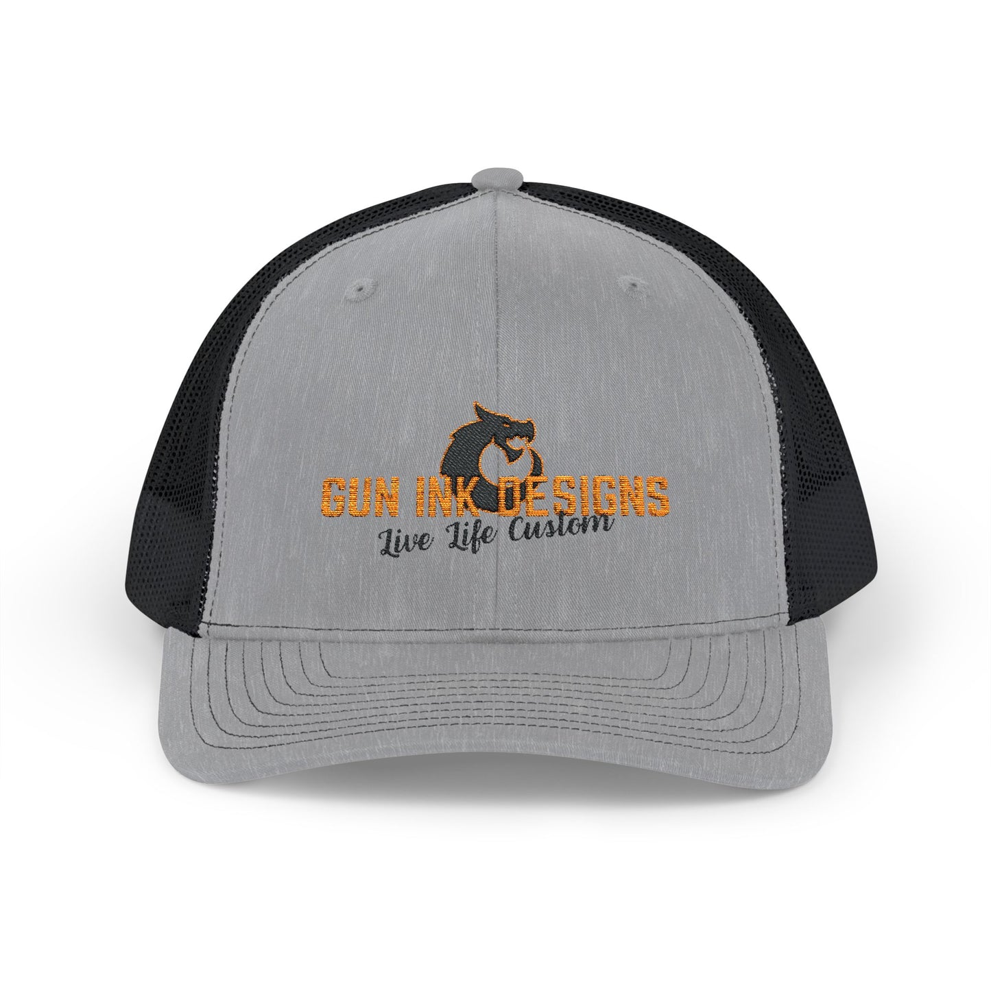 Snapback Trucker Cap - Black/ Orange Logo