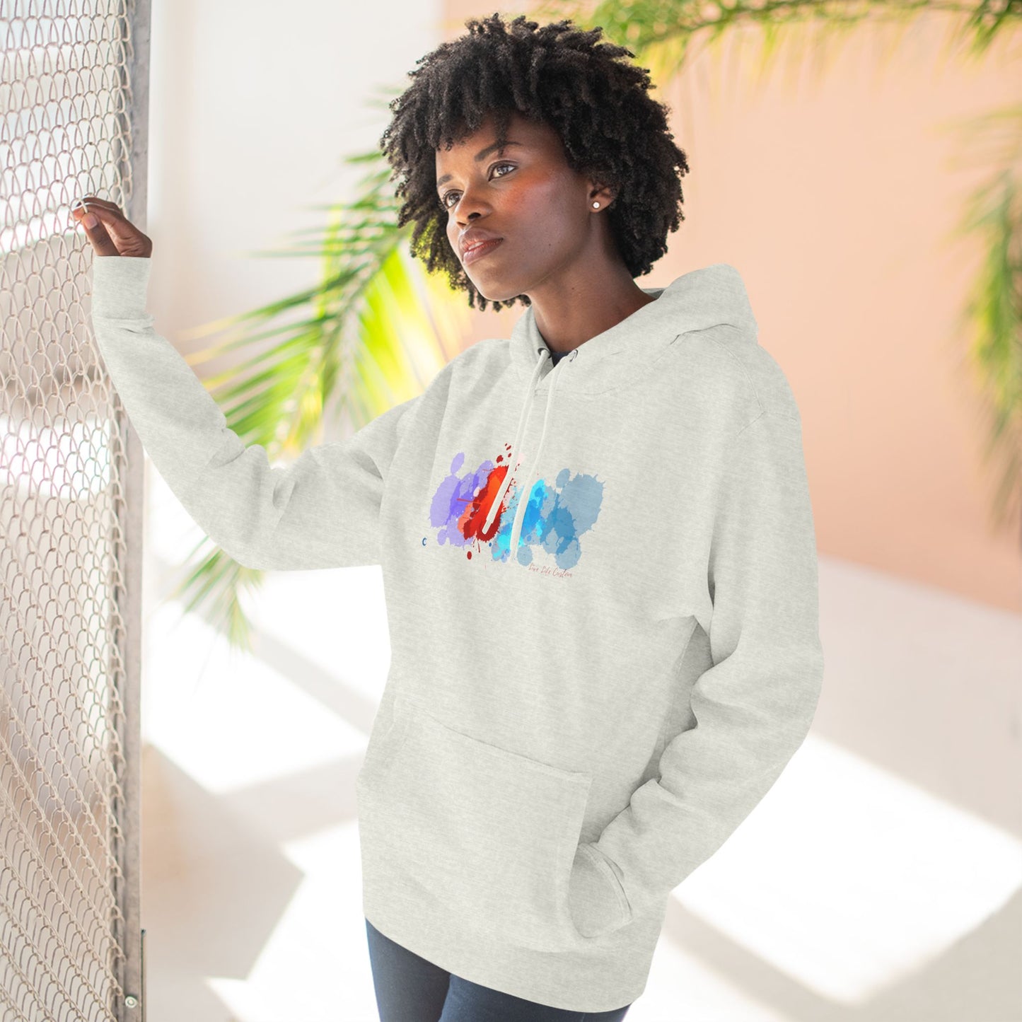 Three-Panel Fleece Hoodie - A Splash of Color