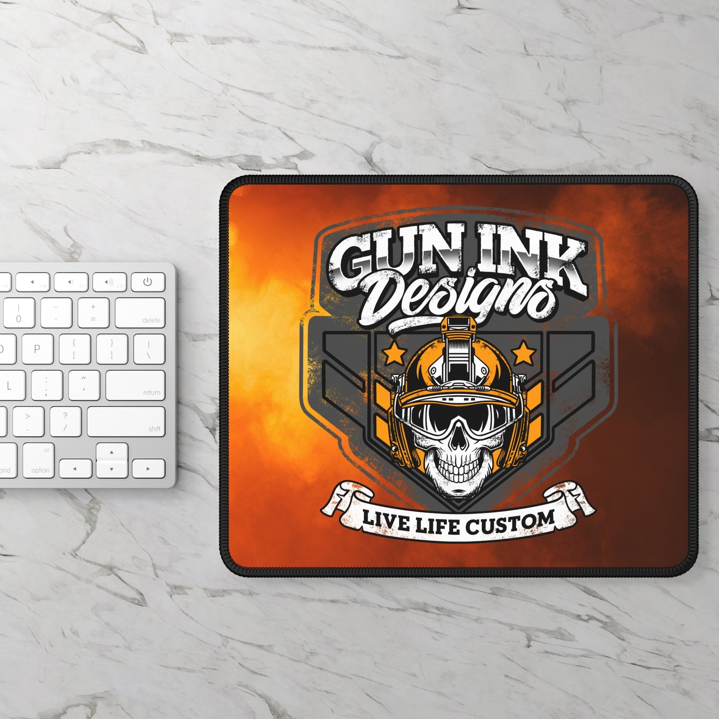 Gaming Mouse Pad - Gun Ink Helmet
