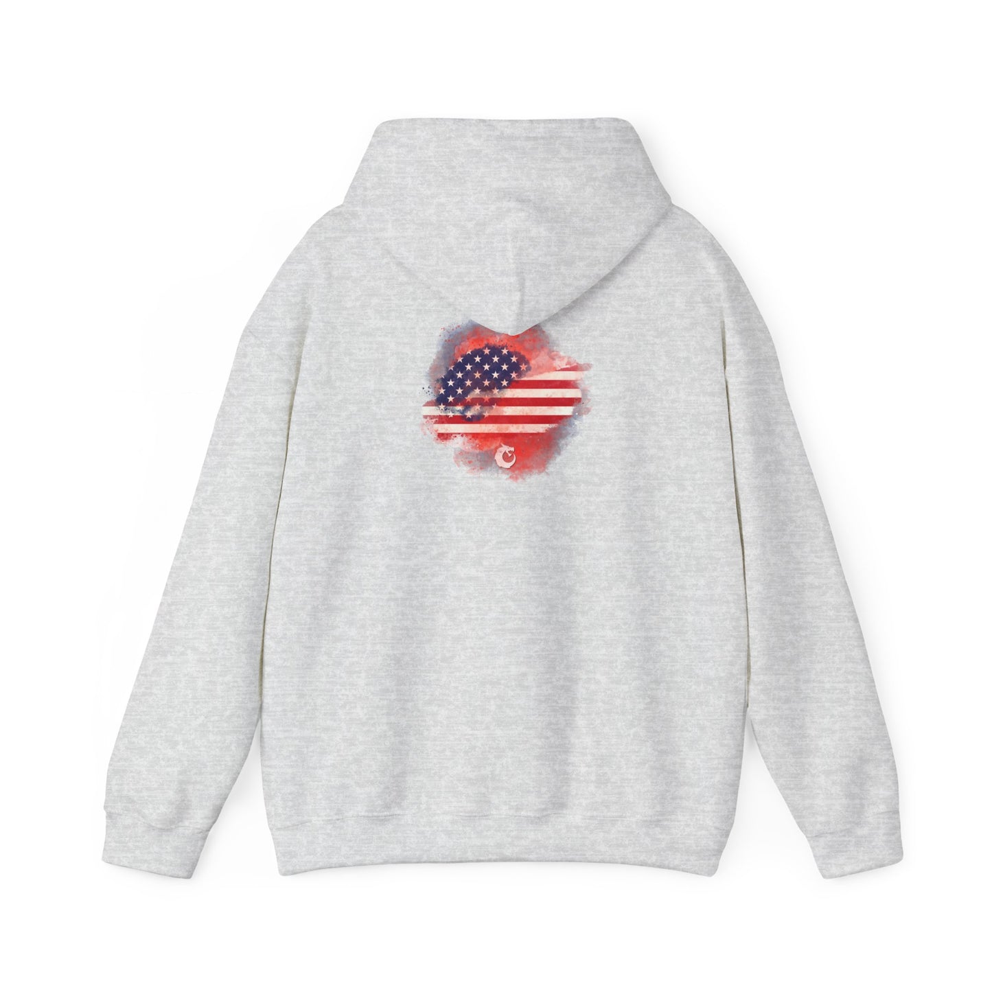 Heavy Blend™ Hooded Sweatshirt - Red Watercolor Flag