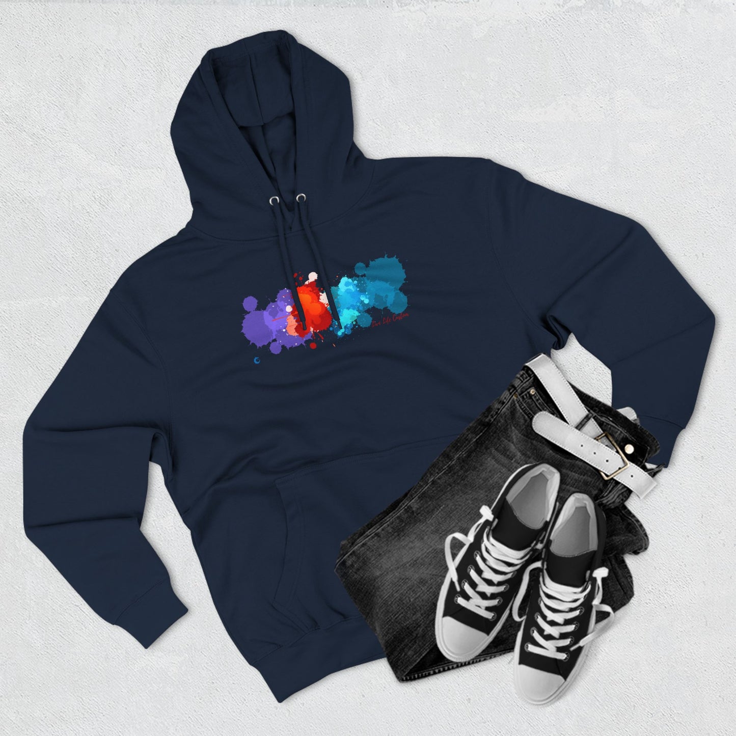 Three-Panel Fleece Hoodie - A Splash of Color