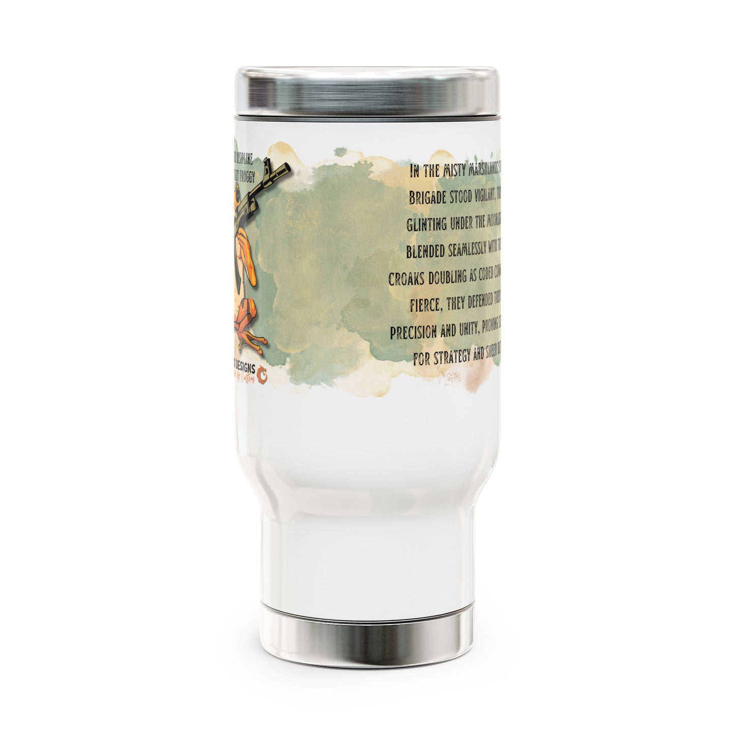 Stainless Steel Travel Mug with Handle, 14oz - Finger Disipline