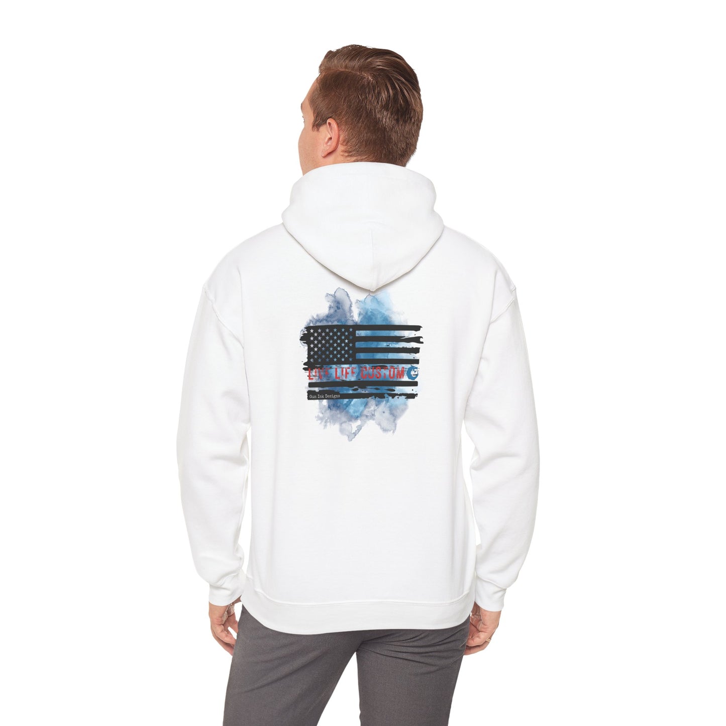 Heavy Blend™ Hooded Sweatshirt - Water Color Flag