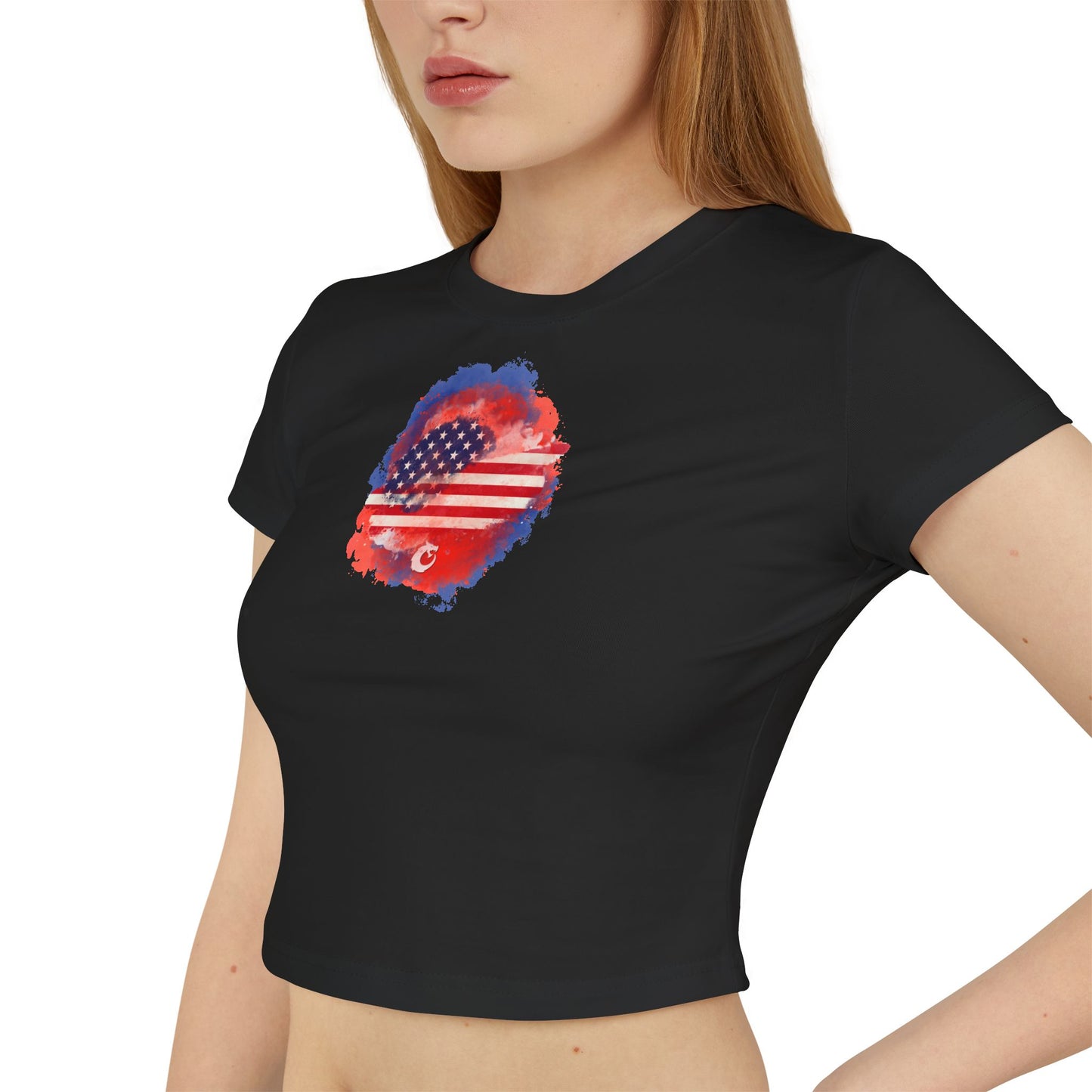 Women's Baby Tee - Watercolor Flag