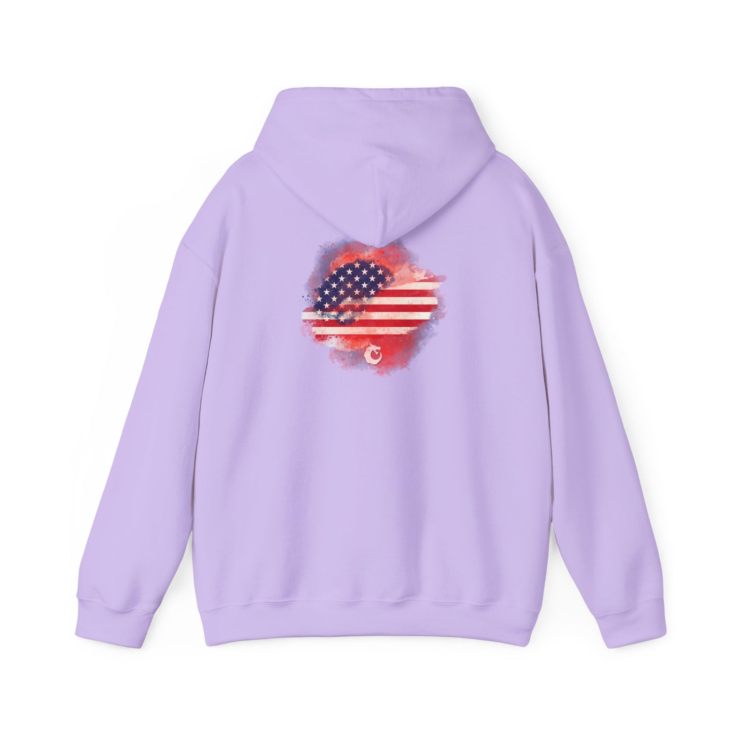 Heavy Blend™ Hooded Sweatshirt - Red Watercolor Flag