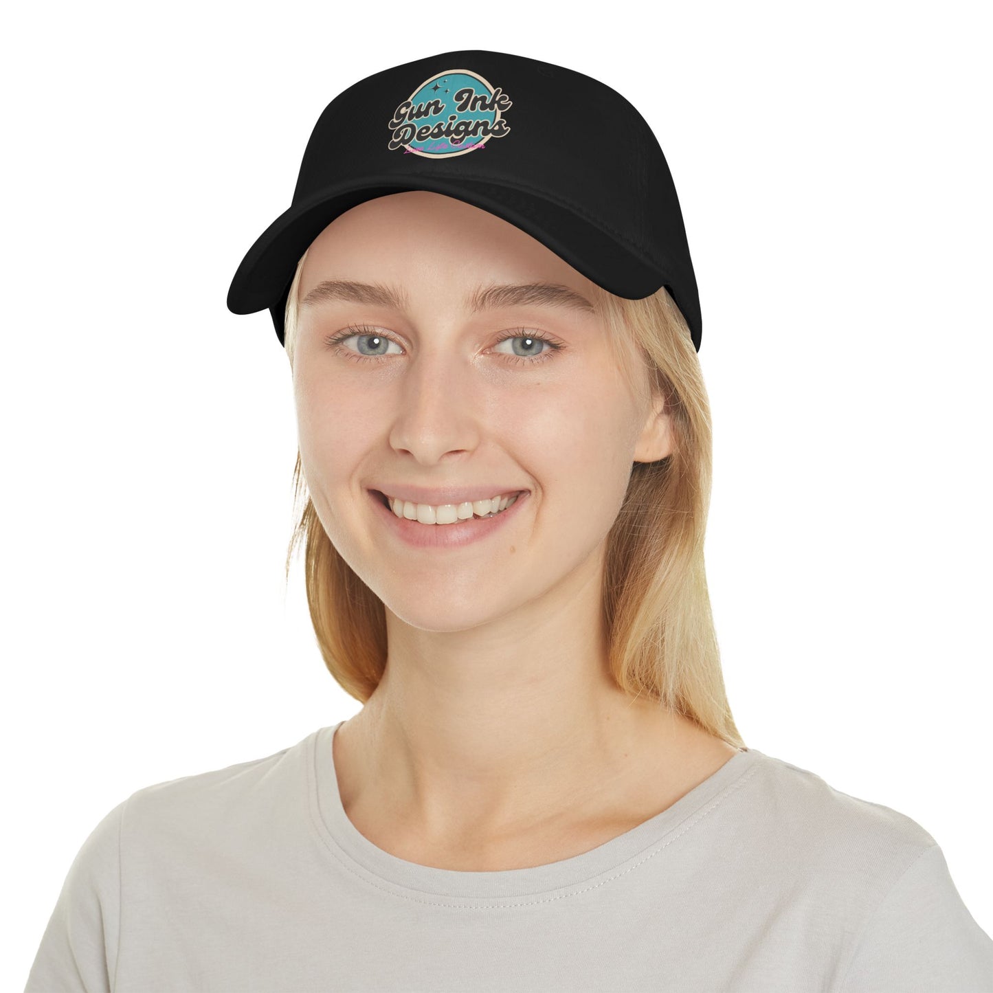 Low Profile Baseball Cap - Teal Circle
