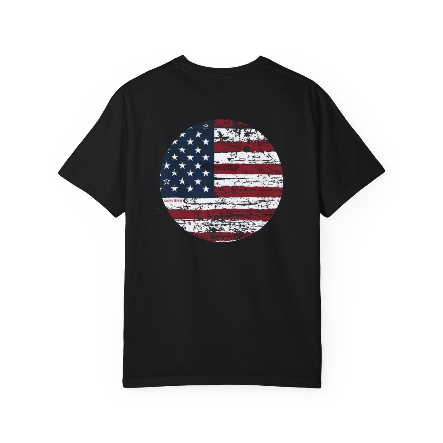 Garment-Dyed T-shirt - American Flag circle