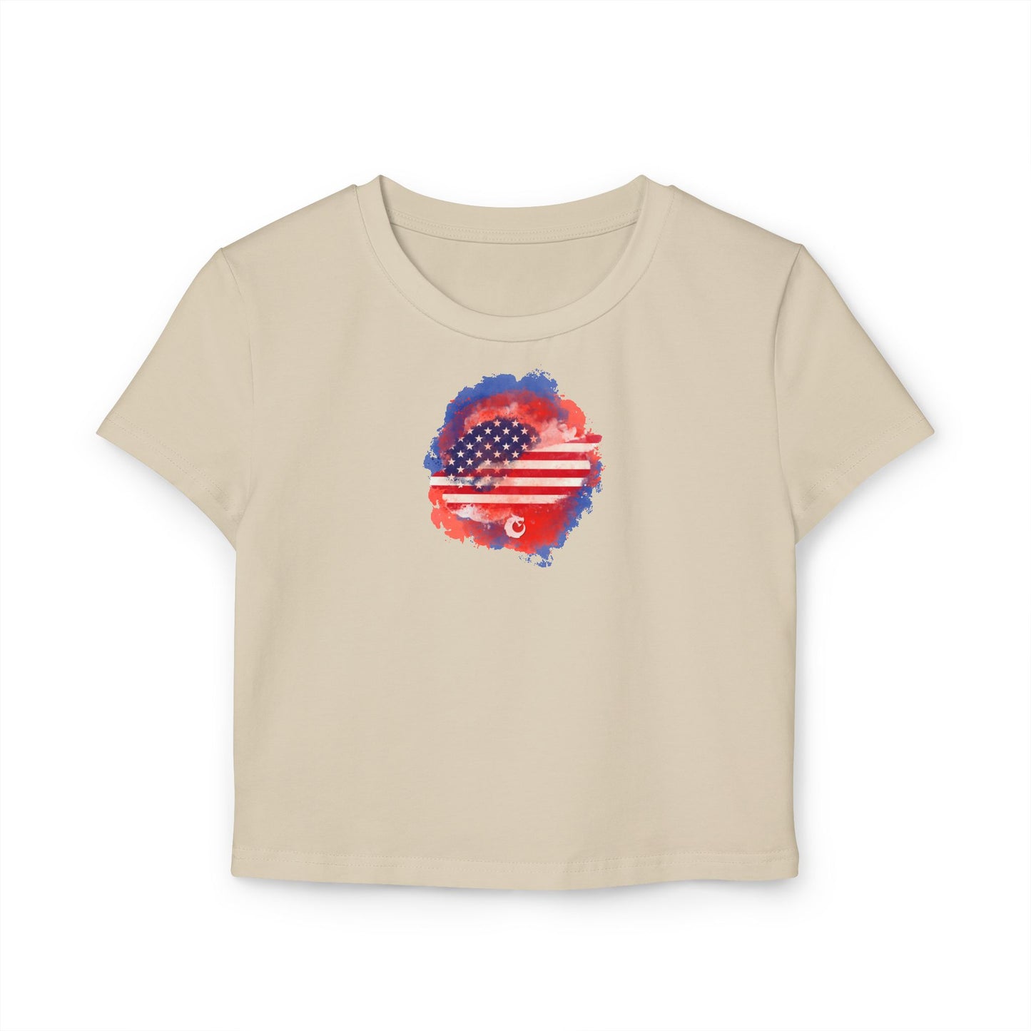 Women's Baby Tee - Watercolor Flag