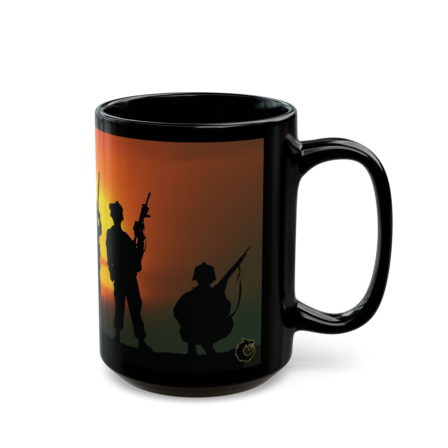 Military Tribute Black Mug - Perfect for Veterans Day & Armed Forces Appreciation